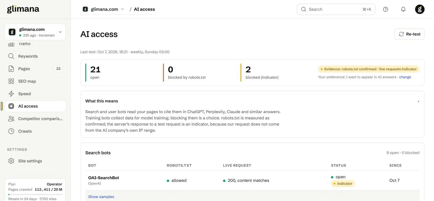 Açık, robots.txt ile engellenmiş ve engellenmiş (gösterge) sayıları, kanıt açıklaması ve tercihiniz.